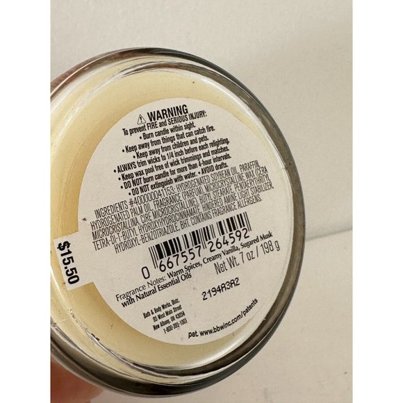 HOLIDAY SUGARED SNICKERDOODLE SINGLE WICK CANDLE Jar Bath & Body Works - Picture 5 of 8